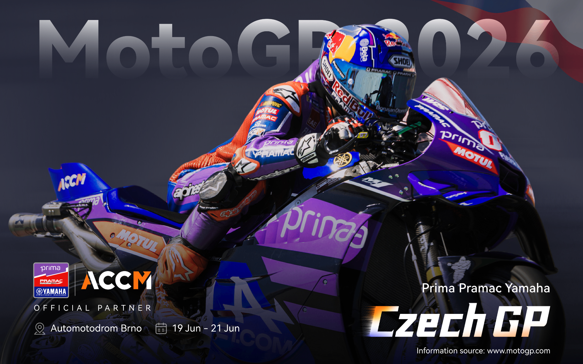 ACCM Official Partner of Prima Pramac Yamaha — MotoGP 2026 Czech GP